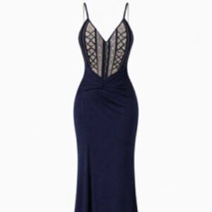 Jovani D5035 Navy  size 8 PLEASE NOT the dress is NAVY